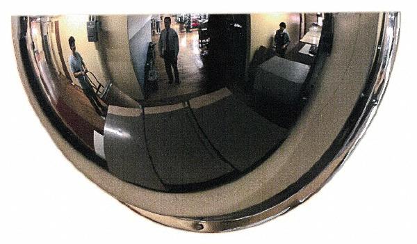 PRO-SAFE Indoor Half Dome Dome Safety, Traffic & Inspection Mirrors - Polycarbonate Lens, 32" Dia, 34' Max Covered Distance | Part #PC-H-DOME-32