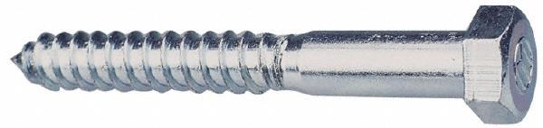 Value Collection 1/4" Screw, 1-1/4" Length Under Head, Steel, Hex Head Lag Screw - Zinc Plated, Grade 2 | Part #P28112PS