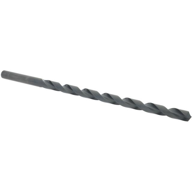 Value Collection Extra Length Drill Bit: 1/2" Dia, 118 ° Point, High Speed Steel - Oxide Finish, 9" Flute Length, 12" OAL, Spiral Flute