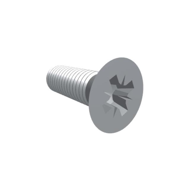 Value Collection Machine Screw: M5x0.8, 35.00 mm Overall Length, Flat Head, Pozidriv - Grade 18-8 & A2 Stainless Steel, Bright/Uncoated Finish, DIN