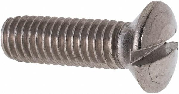 Value Collection Machine Screw: M6x1, 20.00 mm Overall Length, Oval Head, Slotted - Grade 316 & A4 Stainless Steel, Bright/Uncoated Finish, DIN 964 |