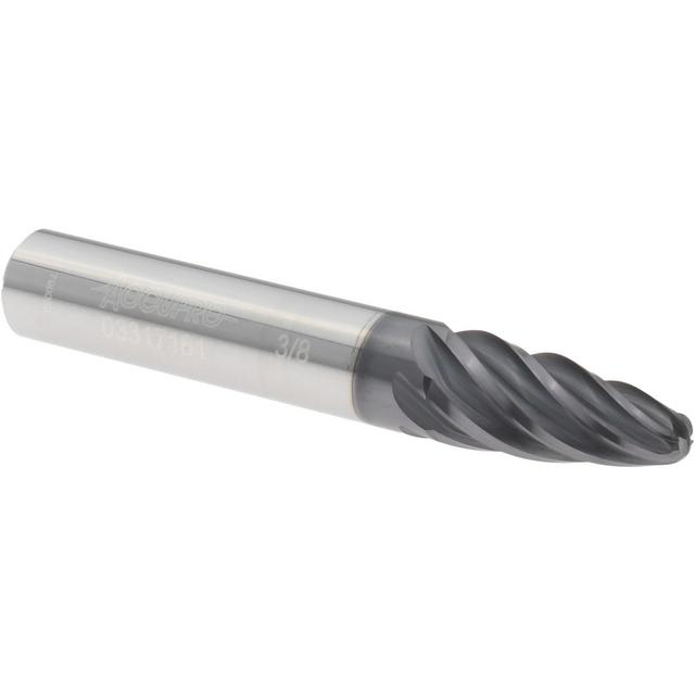 Accupro Barrel Cutter End Mills: End Type: Oval Form; Material: Solid Carbide; Taper Angle Per Side: 14; Small End Diameter (mm): 9.53