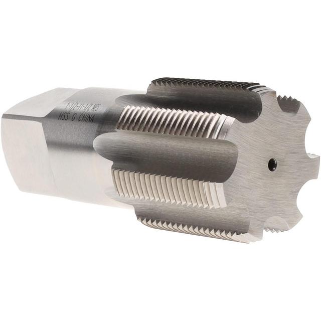 Interstate | Value Collection Standard Pipe Tap: 1-1/2 - 11-1/2, NPS, 7 Flutes, High Speed Steel, Bright/Uncoated - 1-3/4" Thread Length | Part