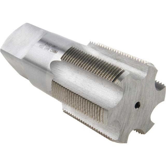 Value Collection | Interstate Straight Flute Tap: 2-12 UNS, 6 Flute, Bottoming Chamfer, High-Speed Steel, Bright/Uncoated Finish - 2" Thread Length