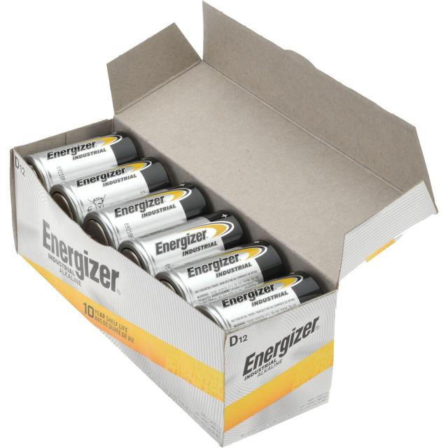 Energizer | Industrial® Standard Battery: Size D, Alkaline - Button Tab Terminal, LR20 | Part #92797042