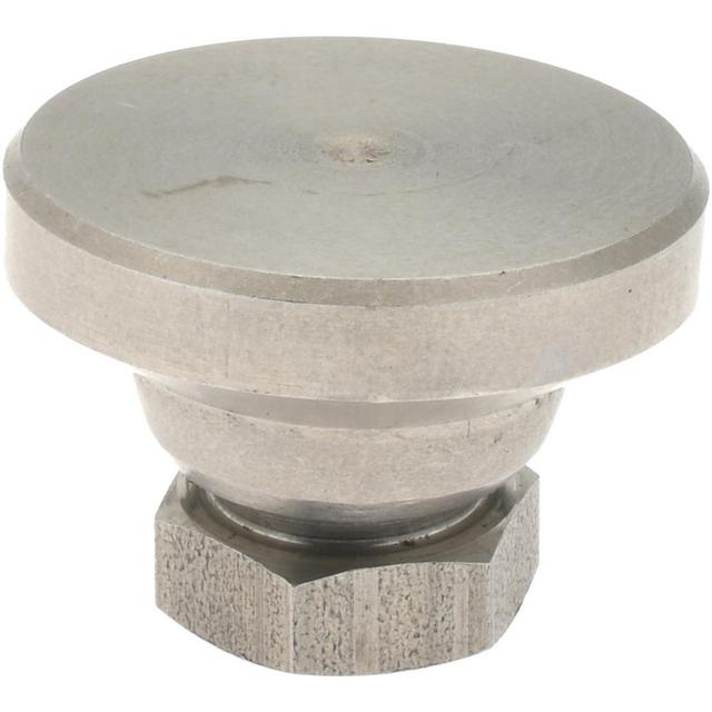 Gibraltar Tapped Pivotal Leveling Mount: M8 Thread - 453 kN Load Capacity, 25.5 mm Base Dia, Stainless Steel Pad, Steel Stud