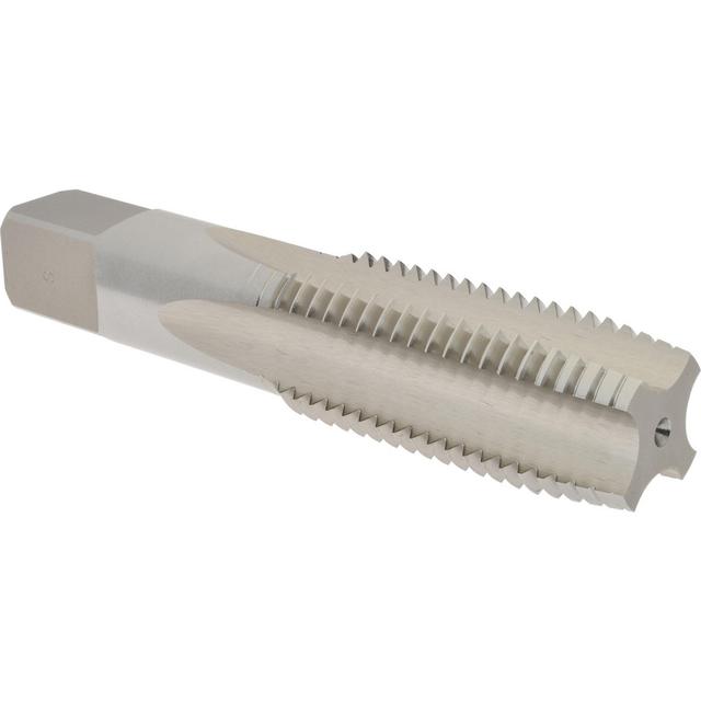 Hertel Straight Flute Tap: M30x3.5 Metric Coarse, 4 Flute, Plug Chamfer, High-Speed Steel, Bright/Uncoated Finish - 2-9/16" Thread Length, 5-7/16"