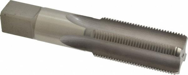 Hertel Straight Flute Tap: M30x2 Metric Fine, 4 Flute, Bottoming Chamfer, High-Speed Steel, Bright/Uncoated Finish - 2-9/16" Thread Length, 5-7/16"