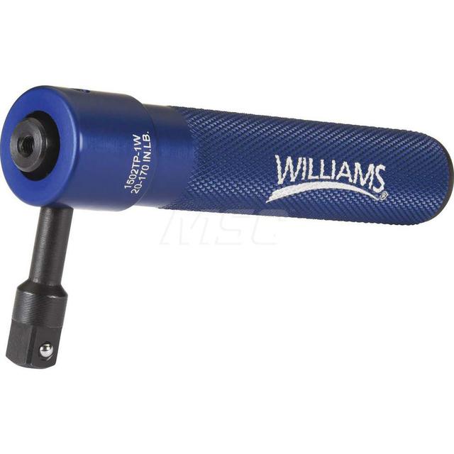 Williams Micrometer Torque Wrench: 3/8" Drive, Square Drive, Inch Pound - 20.0 in-lb Min, 170.0 in-lb Max, 5-1/4" OAL | Part #1502TP-1W