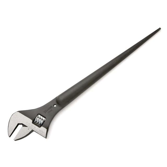 Williams Adjustable Wrench: 15" OAL, 1-1/2" Jaw Capacity - Steel Alloy, Black Phosphate Finish, Tether Capable | Part #JHW13625A
