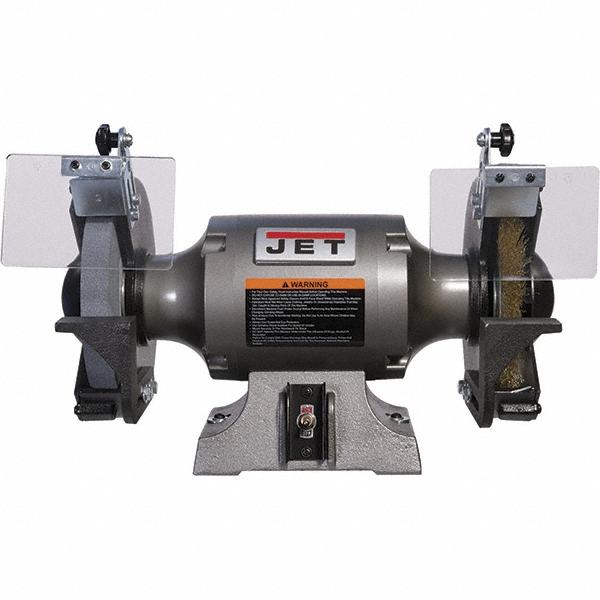 Jet Bench Grinder: 8" Wheel Dia, 5/8" Arbor Hole Dia, 1 hp - 115 V, 1 Phase, 3,450 Max RPM | Part #577128