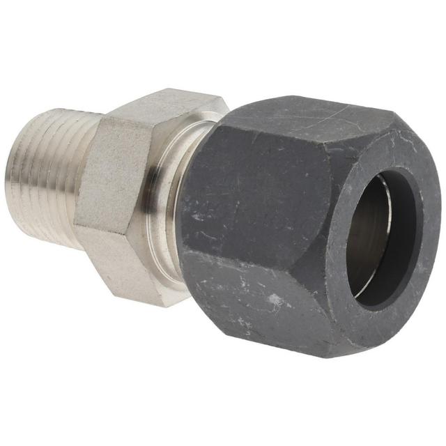 Made in USA Compression Tube Connector: 1/2-14, 3/4" Tube OD, Compression x MPT - 316 Stainless Steel, SAE