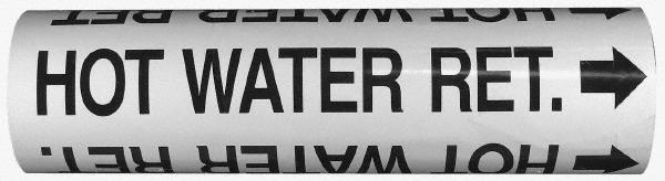 Made in USA Pipe Marker w/ Exhaust Legend & Arrow Graphic - 3/4 to 1" Pipe Outside Dia, Black on Yellow