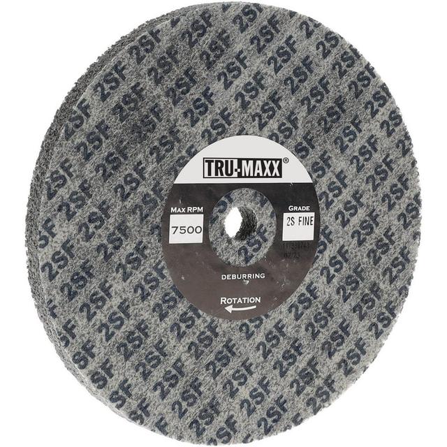 Brite Star | Tru-Maxx Deburring Wheel: 6" Dia, 1/2" Face Width, 1/2" Hole, Density 2, Silicon Carbide - Fine Grade, Unitized Wheel, 5000 Max RPM