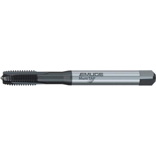 Emuge | MultiTAP Spiral Point Tap: 5/16-18 UNC, 3 Flutes, Plug Chamfer, 2B Class of Fit, HSS-E Cobalt, NT2 Coated - 0.7870" Thread Length, 3.5430"
