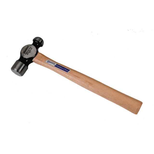 Williams Ball Pein Hammer: 24.00 oz Head, Drop Forged Steel - 1-1/2" Face Dia, 15-1/8" OAL, Hickory Handle | Part #JHWHBP-2A