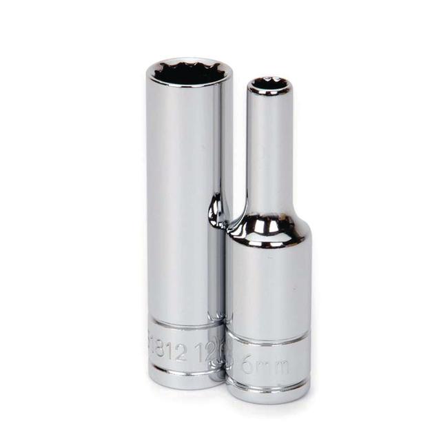 Williams Deep Hand Socket: 3/8" Drive, 15.00 mm Socket, 12-Point - Polished Chrome Finish, Not Tether Capable | Part #JHW31815