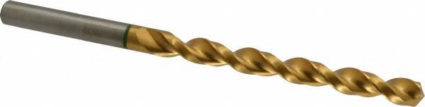 Accupro High Performance Holemaking Taper Length Drill Bit: 1/2" (0.5000) Dia, 130 deg, Cobalt - TiN Finish, 134.00 mm Flute Length, 205.00 mm OAL