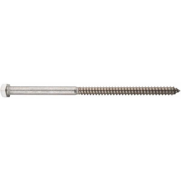 Value Collection 3/8" Screw, 10" Length Under Head, Stainless Steel, Hex Head Lag Screw - Uncoated, Grade 18-8 | Part #27AL3/8X10