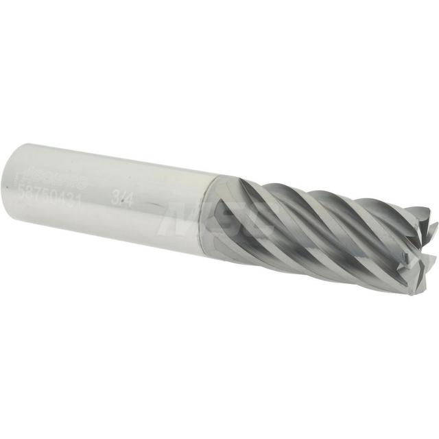 Accupro High Performance Milling Corner Radius End Mill: 3/4" Dia, 1-5/8" LOC, 0.0300" Radius, 7 Flute, Solid Carbide - 4" OAL, 3/4" Shank Dia, 37