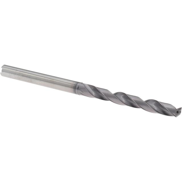 Accupro High Performance Holemaking Jobber Length Drill Bit: Letter F (0.2570) Dia, 140 deg, Solid Carbide - TiAlN Finish, 4.2969" OAL, Right Hand