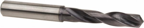Accupro High Performance Holemaking Screw Machine Length Drill Bit: 33/64" (0.5156) Dia, 140 deg, Solid Carbide - TiAlN Finish, 5.2760" OAL, Right