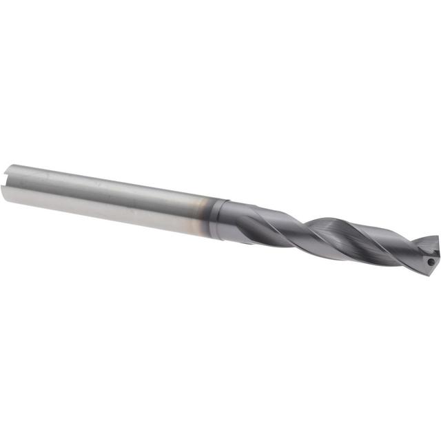 Accupro High Performance Holemaking Screw Machine Length Drill Bit: Letter Q, (0.3320) Dia, 140 deg, Solid Carbide - TiAlN Finish, 3.9370" OAL, Right