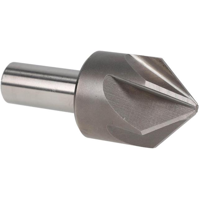 Interstate | Value Collection Countersink: 1-1/2" Head Dia, 90.00 deg Included Angle, 6 Flute, Cobalt Steel, Right Hand Cut - 3/4" Shank Dia