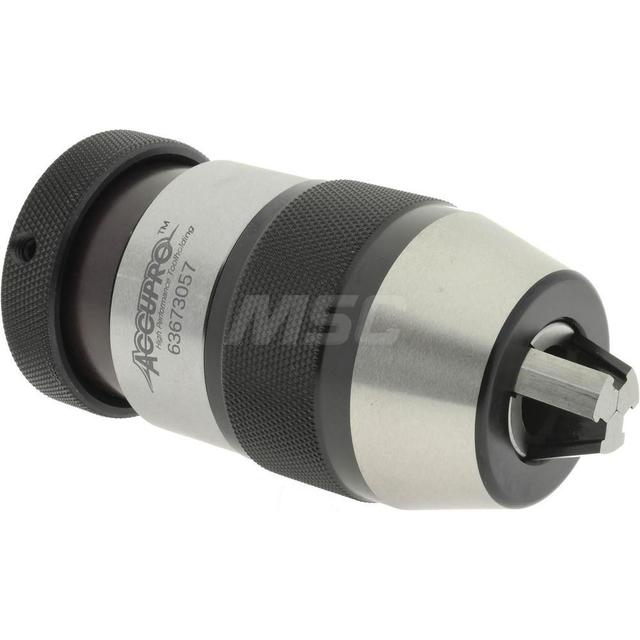 Accupro High Performance Toolholding Drill Chuck: 1/32 to 1/2" Capacity, Tapered Mount, JT6 - Keyless | Part #PN0130800