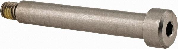 Made in USA Precision Shoulder Screw: 1/4" Shoulder Dia, 1-1/2" Shoulder Length, #10-32, 1/4" Thread Length, 18-8 & 303, Stainless Steel, Hex Socket