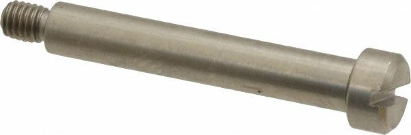 Made in USA Precision Shoulder Screw: 1/4" Shoulder Dia, 1-1/2" Shoulder Length, #10-32, 1/4" Thread Length, 303 Stainless Steel, Slotted - 3/8" Head