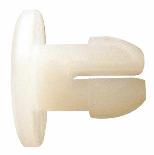 Made in USA 0.148" Hole Dia, 0.4" OAL, Split Shank, Nylon Panel Rivet - 0.33" Length Under Head, 0.22" Material Thickness, 1/2" Head Dia | 100-Pack