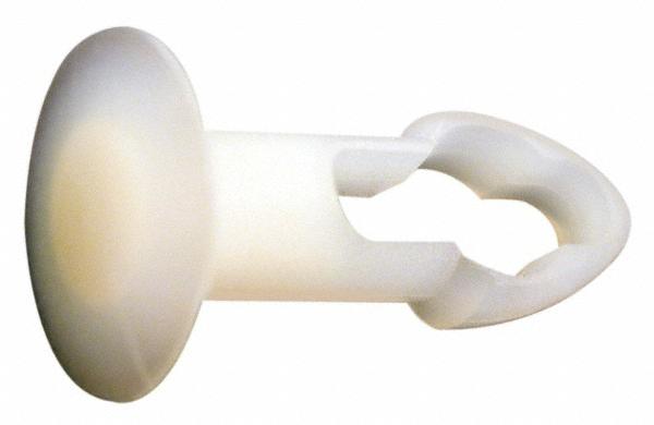 Made in USA 1/4" to 1/4" Hole Dia, Keyhole Shank, Nylon Panel Rivet - 13/32" Material Thickness, 1/2" Head Dia | 100-Pack | Part #KHC-250-406-N