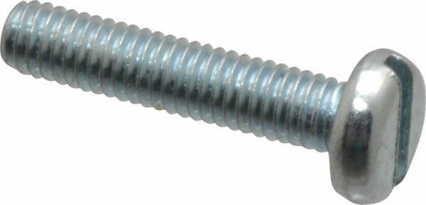 Value Collection Machine Screw: M3x0.5, 14.00 mm Length Under Head, Pan Head, Slotted - Grade 4.8 Steel, Zinc Finish, DIN 85 & ISO 1580 | 100-Pack