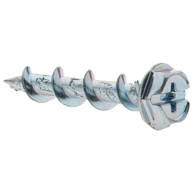 Value Collection 1/4", 1-1/4" Length Under Head, Slotted/Phillips Drive Hex Washer Head, Steel Drywall Screws - Chrome Finish, Grade 1018