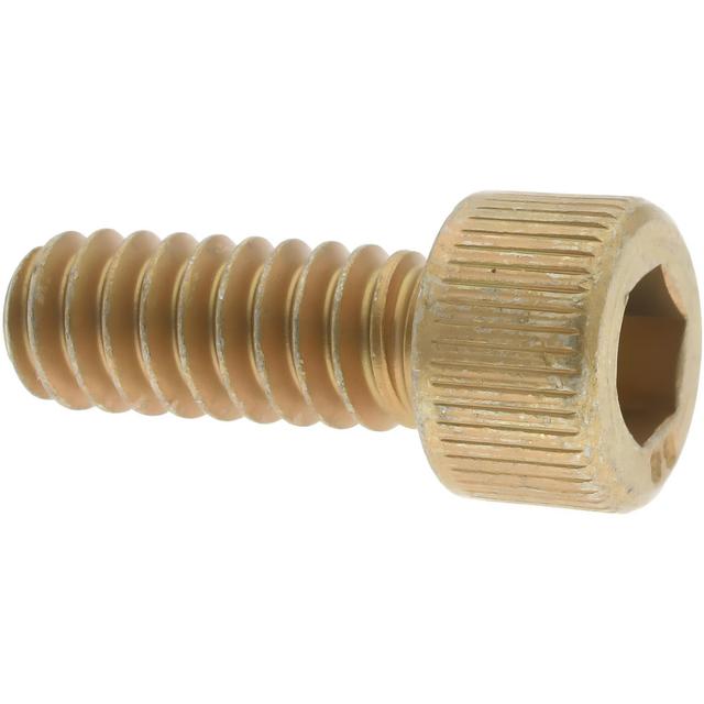 Made in USA | Value Collection Hex Socket Cap Screw: #10-24, 1/2" Length Under Head, 4037 Alloy Steel, Yellow Cadmium Finish - Fully Threaded, ASME