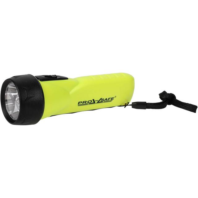 PRO-SAFE Handheld Flashlight: LED, AA Battery - 4 Light Modes, ABS, Yellow | Part #LED-IND-WP01