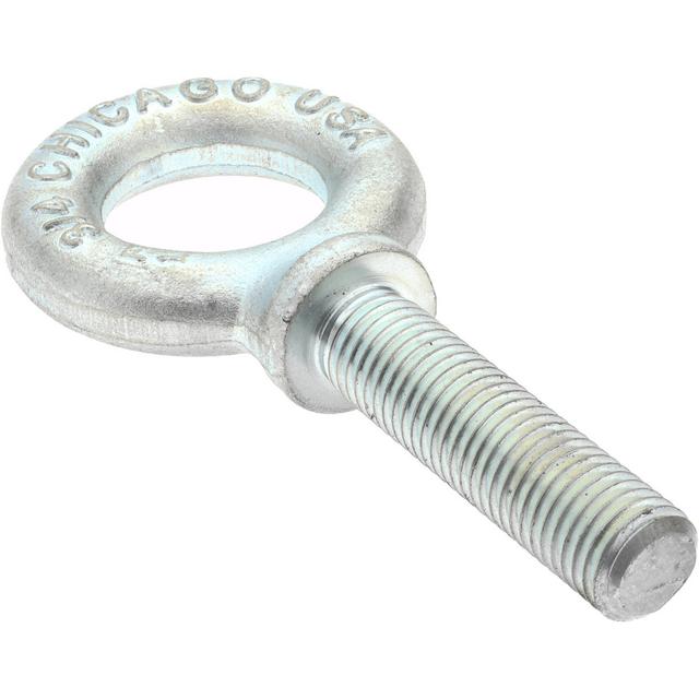 Gibraltar Fixed Lifting Eye Bolt: w/ Shoulder, 6,000 lb Capacity, 3/4-10 Thread, Grade C-1035 Steel - Fully Threaded, 3" Shank, 3" Thread Length