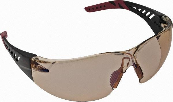 PRO-SAFE Safety Glasses: Anti-Fog & Scratch-Resistant, Polycarbonate, Blue Lenses, Frameless - Red Frame, Non-Adjustable Temples | Part #PS10-36008