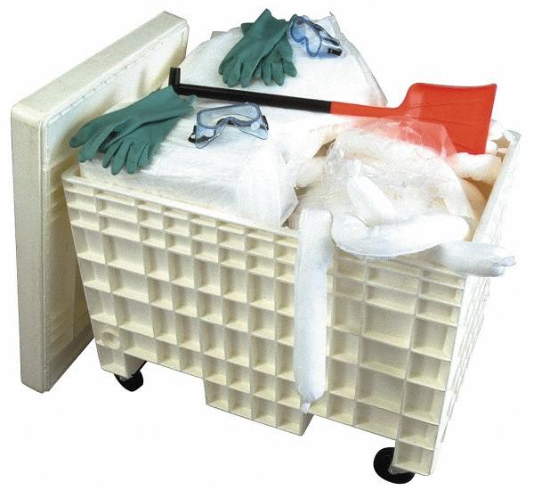 PRO-SAFE Hazardous Materials Spill Kit - HDPE Mobile Spill Cart | Part #MOBHAZSK255