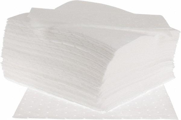PRO-SAFE Sorbent Pad: For Oil Only, 17" Wide, 17" Long, 28 gal, White - Polypropylene | Part #QEP100P
