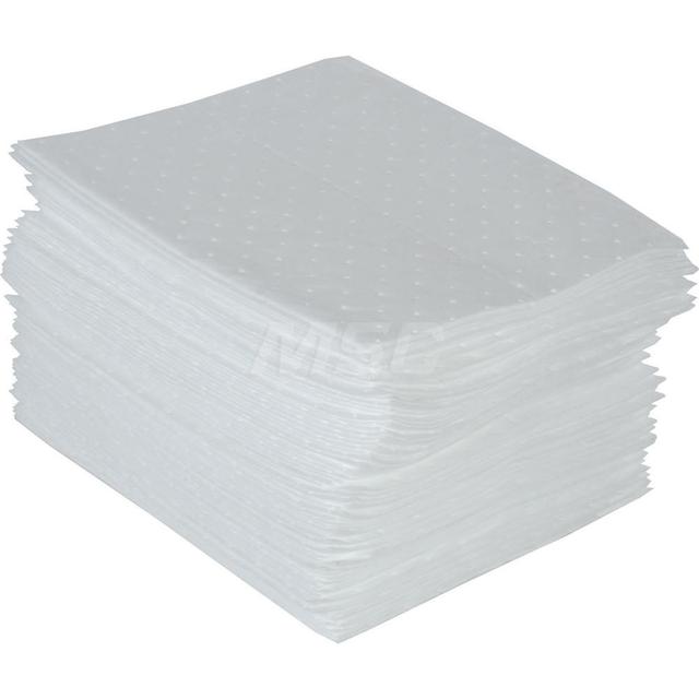 PRO-SAFE Sorbent Pad: For Oil Only, 17" Wide, 17" Long, 33 gal, White - Polypropylene | Part #Q100P