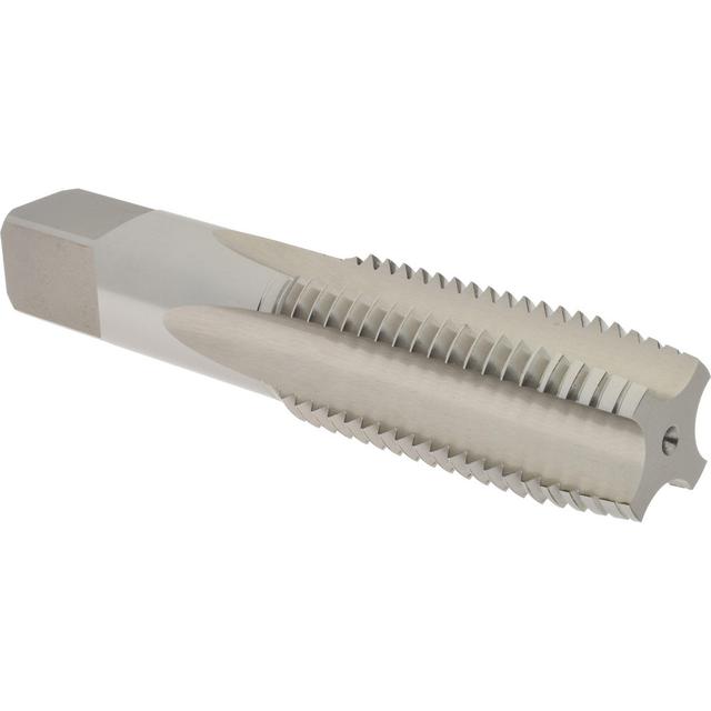 Hertel Straight Flute Tap: M30x3.5 Metric Coarse, 4 Flute, Plug Chamfer, 6H Class of Fit, High-Speed Steel, Bright/Uncoated Finish - 5-7/16" OAL