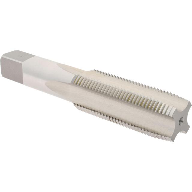 Hertel Straight Flute Tap: 1-12 UNF, 4 Flute, Plug Chamfer, 3B Class of Fit, High-Speed Steel, Bright/Uncoated Finish - 5-1/8" OAL, Right Hand, H4