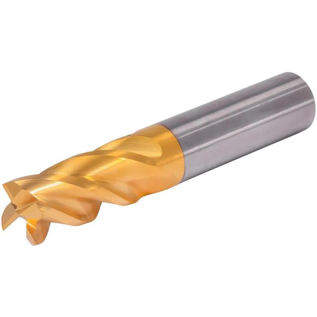 Kennametal | GOmill PRO Square End Mill: 3/32" Dia, 5/8" LOC, 4 Flute, Solid Carbide - 2" OAL, 3/32" Shank Dia, 37-38 deg Helix, Variable Helix TiN &
