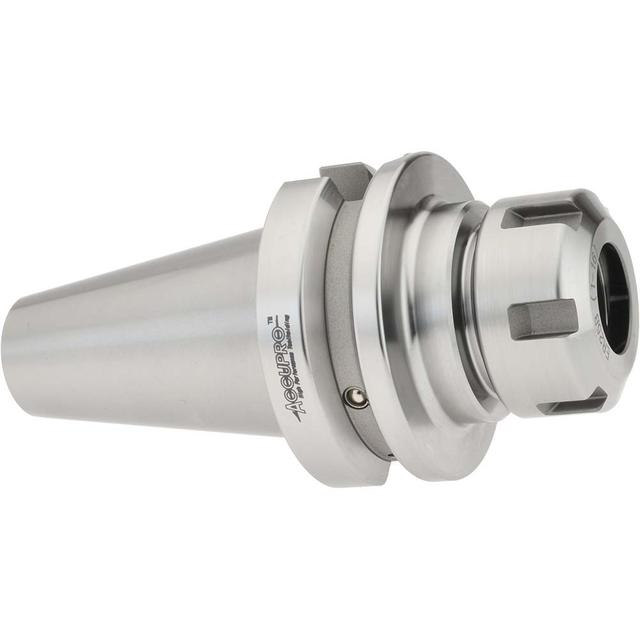 Accupro High Performance Toolholding Collet Chuck: 0.0390 to 0.6290" Capacity, ER25 Collet, Taper Shank - 2.2500" Projection, 0.0002" TIR, Through