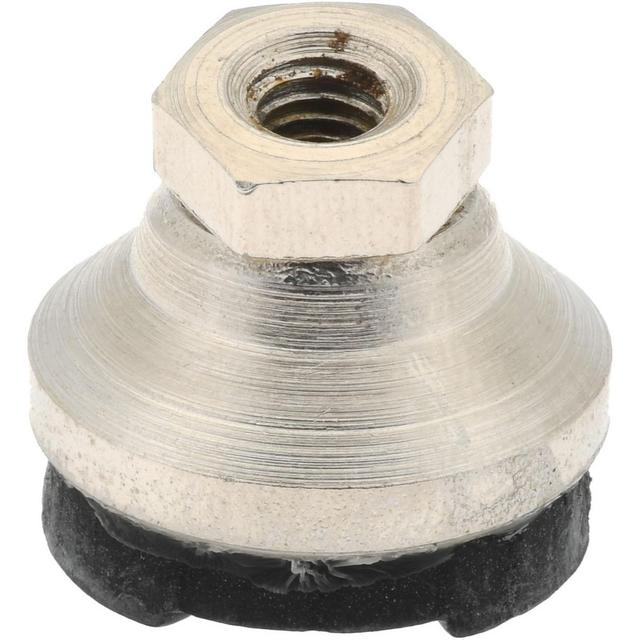 Gibraltar Tapped Pivotal Leveling Mount: #10-32 Thread - 525 lb Load Capacity, 3/4" Base Dia, Steel Pad, Steel Stud | Part #NTS-00N-G