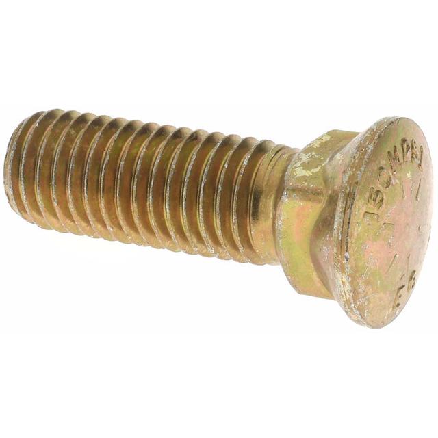 Value Collection 5/8-11 UNC, 2" OAL, Alloy Steel Plow Bolt - Zinc Yellow Dichromate Finish, Grade 8
