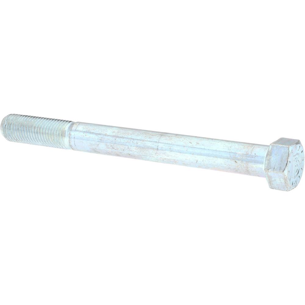 Bowmalloy Hex Head Cap Screw: 1-8, 2" Length Under Head, Grade 9 Alloy Steel, Clear Zinc Chromate Finish - Fully Threaded, 1-1/2" Hex | Part #36214