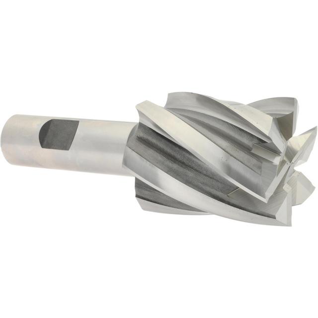 Hertel Square End Mill: 1-5/8" Dia, 2" LOC, 6 Flute, Cobalt - 4-3/8" OAL, 3/4" Shank Dia, 30 deg Helix, Bright/Uncoated Finish, Single End, Series